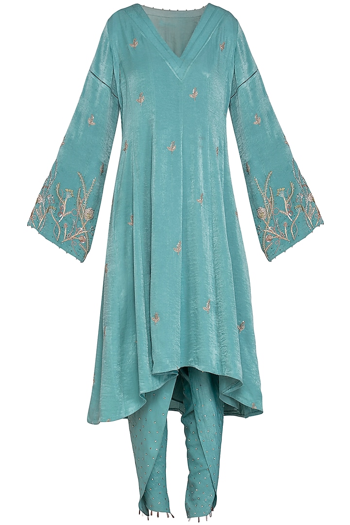 Sea Green Embroidered Anarkali Set by Show Shaa