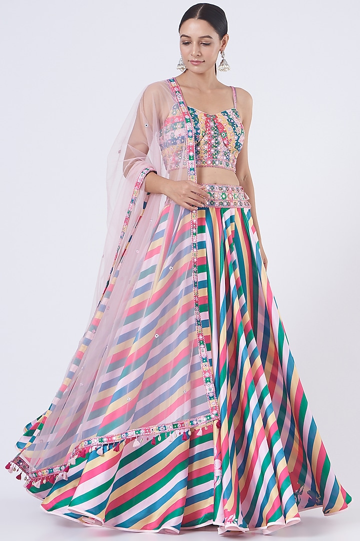 Multi-Colored Printed Wedding Lehenga Set by Show Shaa at Pernia's Pop Up Shop