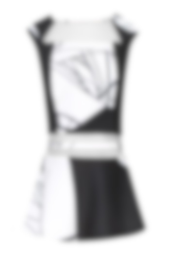 Black and white optic print peplum top available only at Pernia's Pop Up Shop.