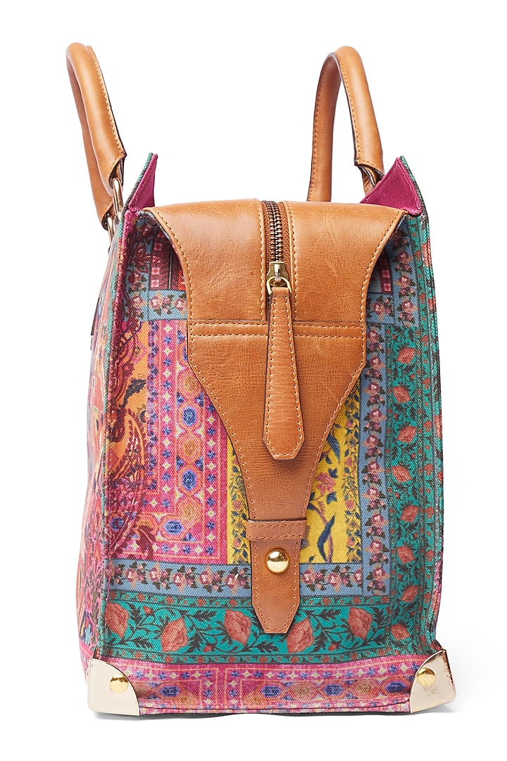 Multi-Colored Printed Tote Bag by Siddhartha Bansal X Avocado at Pernia's Pop Up Shop