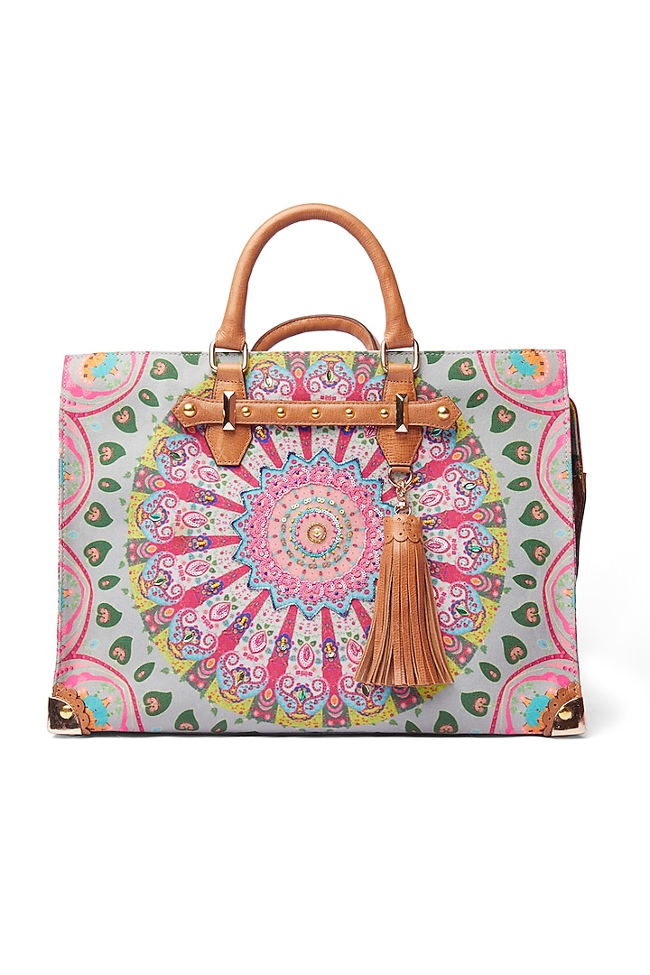 Mint & Blush Pink Printed Tote Bag by Siddhartha Bansal X Avocado