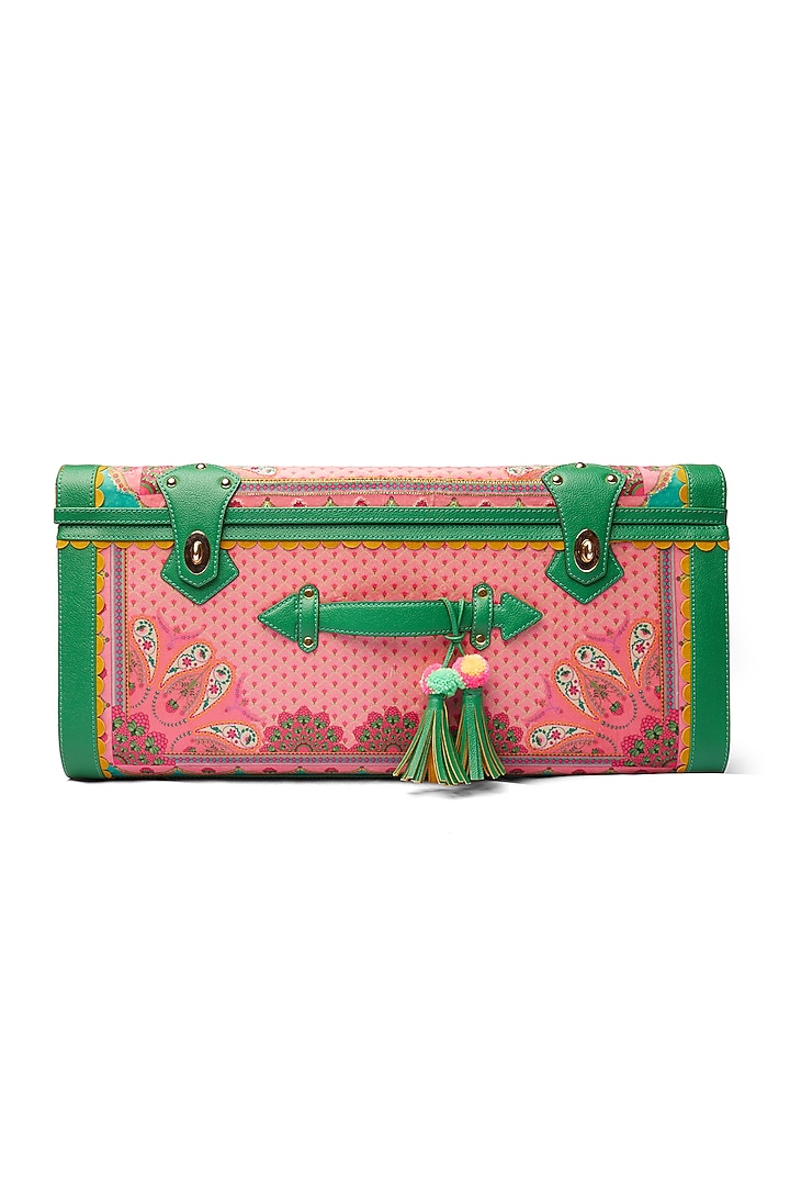 Pastel Pink Embroidered Trunk Bag by Siddhartha Bansal X Avocado at Pernia's Pop Up Shop