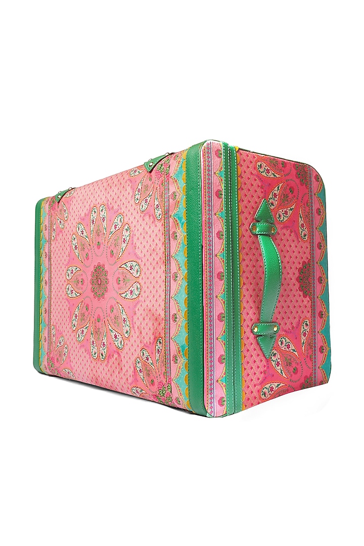 Pastel Pink Embroidered Trunk Bag by Siddhartha Bansal X Avocado at Pernia's Pop Up Shop