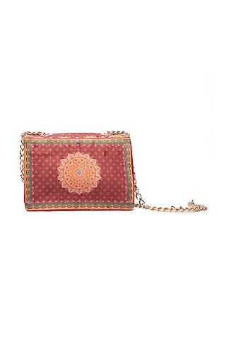 Maroon Floral Printed Handbag by Siddhartha Bansal X Avocado