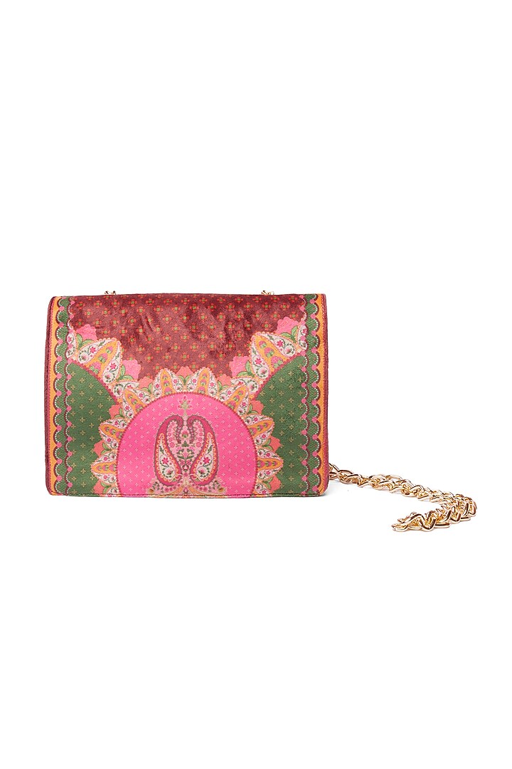 Maroon Floral Printed Handbag by Siddhartha Bansal X Avocado at Pernia's Pop Up Shop