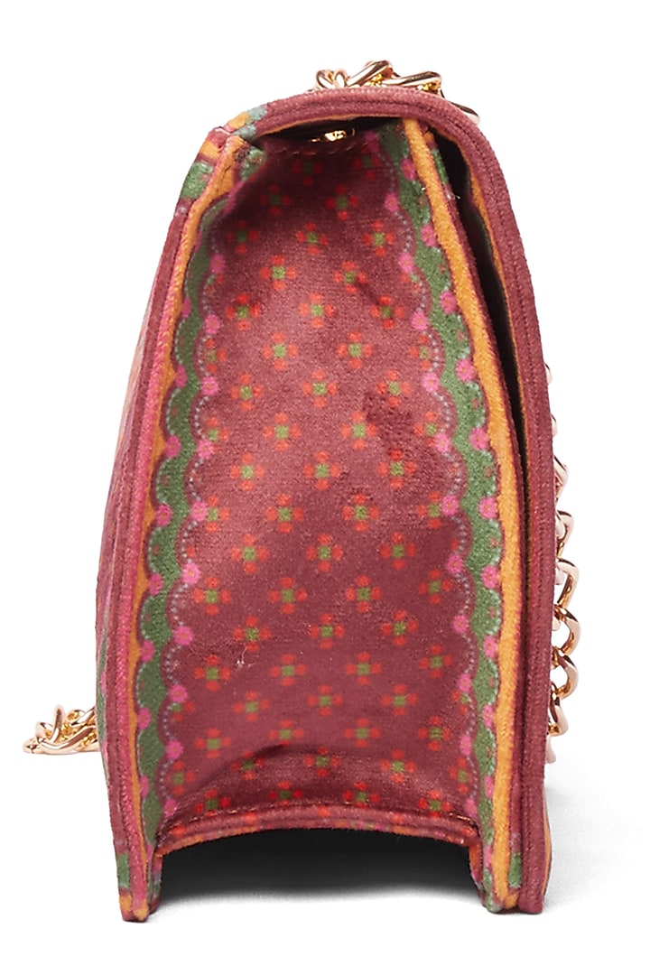 Maroon Floral Printed Handbag by Siddhartha Bansal X Avocado at Pernia's Pop Up Shop