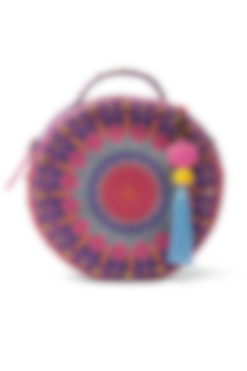 Clear Purple Floral Printed Circular Handbag by Siddhartha Bansal X Avocado