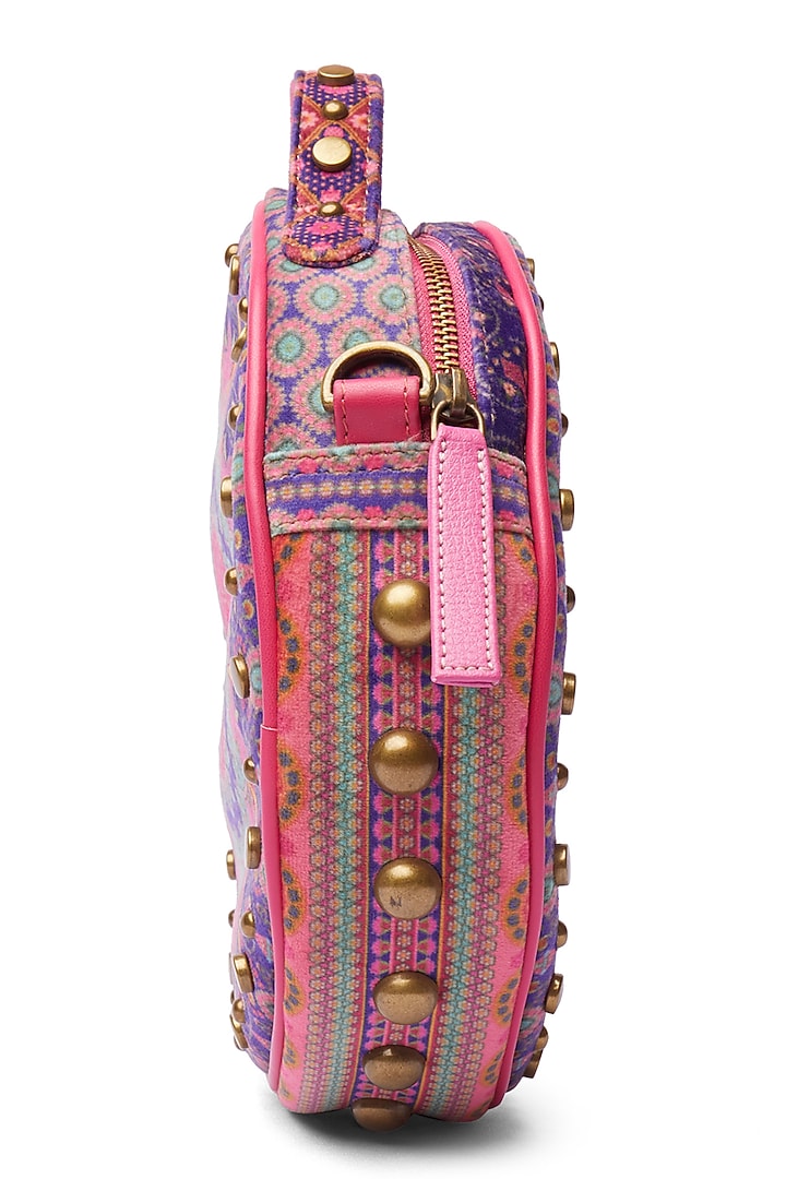 Clear Purple Floral Printed Circular Handbag by Siddhartha Bansal X Avocado at Pernia's Pop Up Shop