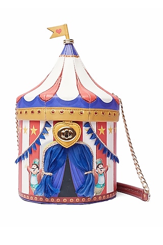 Light Red & White Circus Tent Handbag by Siddhartha Bansal X Avocado
