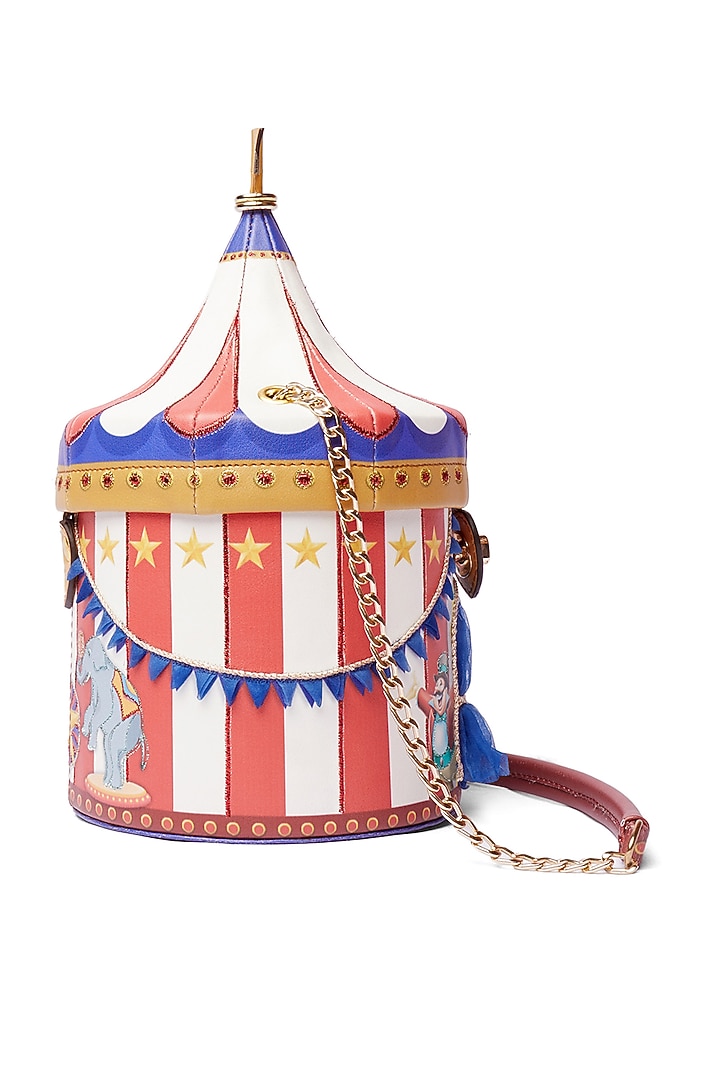 Light Red & White Circus Tent Handbag by Siddhartha Bansal X Avocado at Pernia's Pop Up Shop