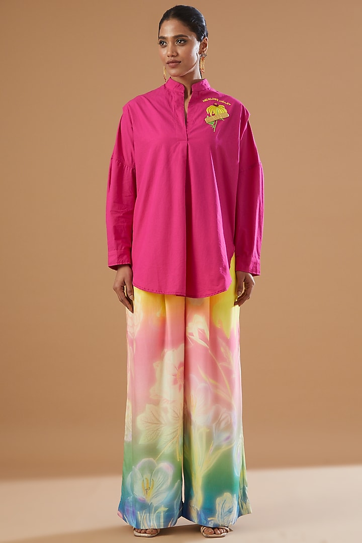 Multi-Coloured Cotton & Rayon Twill Co-Ord Set by SIDDHARTHA BANSAL