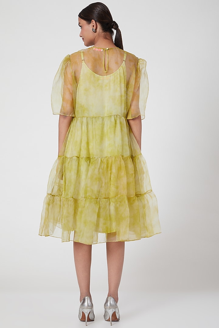 Lime Yellow Printed Vacation Dress by SIDDHARTHA BANSAL at Pernia's Pop Up Shop