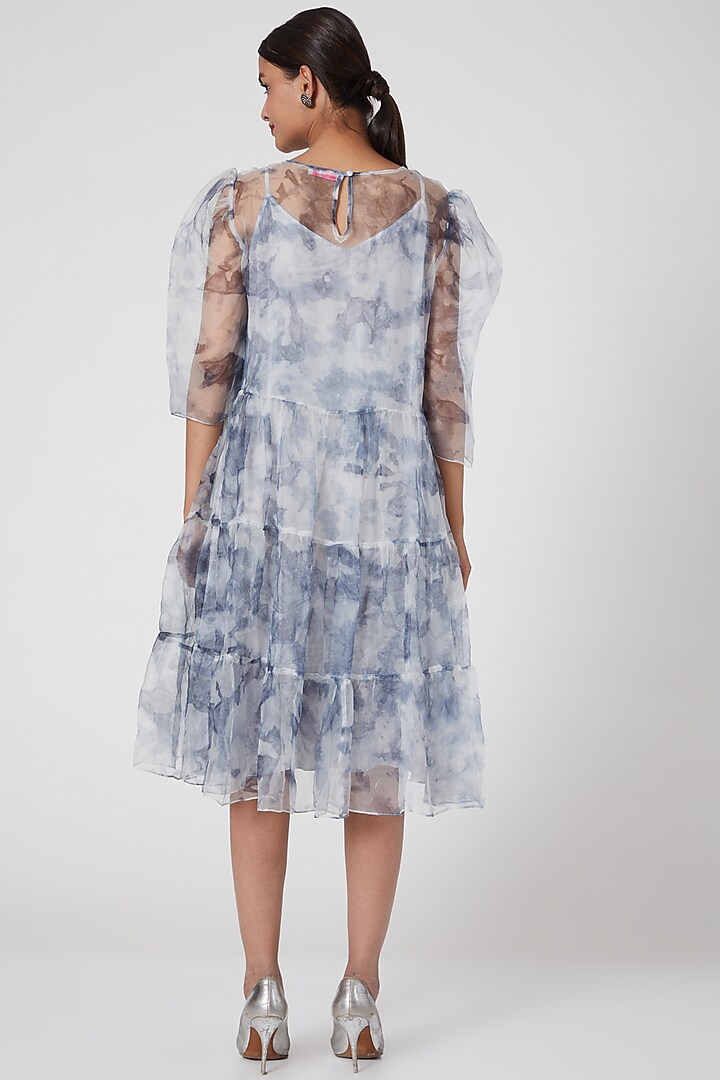 Grey Printed Vacation Dress by SIDDHARTHA BANSAL at Pernia's Pop Up Shop