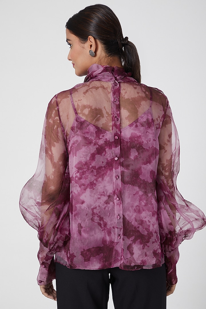 Burgundy Printed Top by SIDDHARTHA BANSAL at Pernia's Pop Up Shop