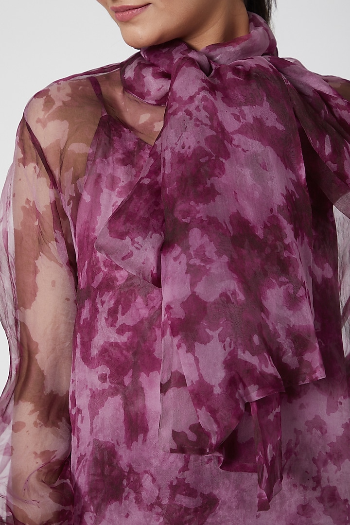 Burgundy Printed Top by SIDDHARTHA BANSAL at Pernia's Pop Up Shop