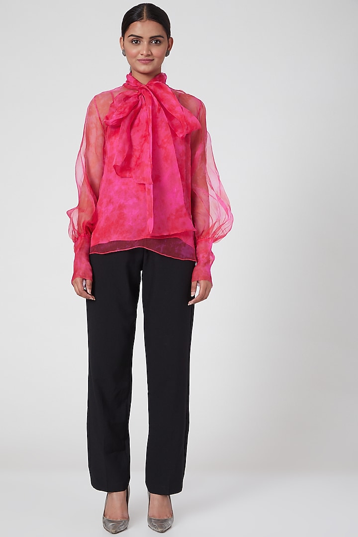 Pink Tie-Dye Printed Top by SIDDHARTHA BANSAL at Pernia's Pop Up Shop
