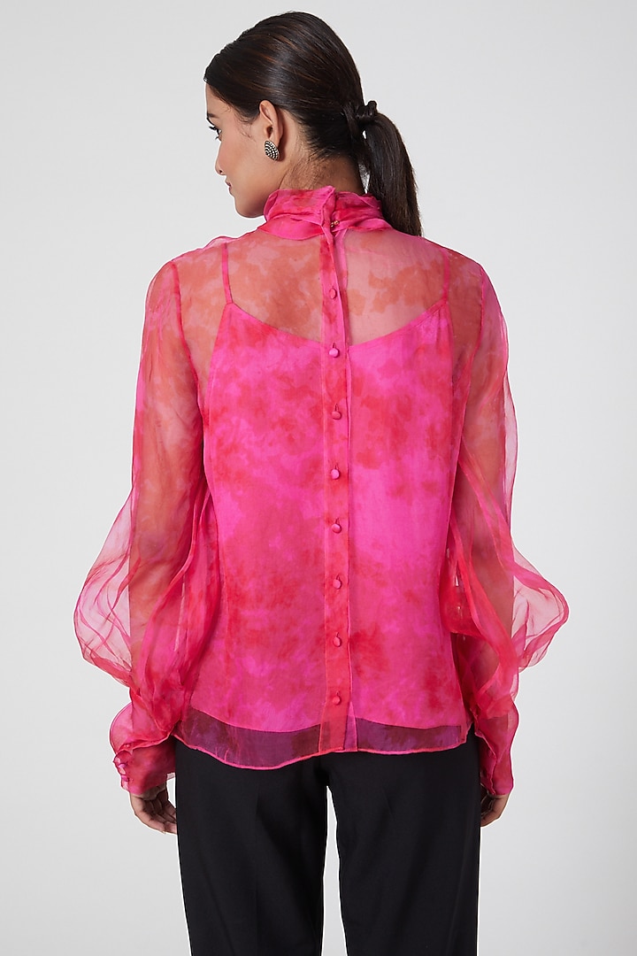 Pink Tie-Dye Printed Top by SIDDHARTHA BANSAL at Pernia's Pop Up Shop