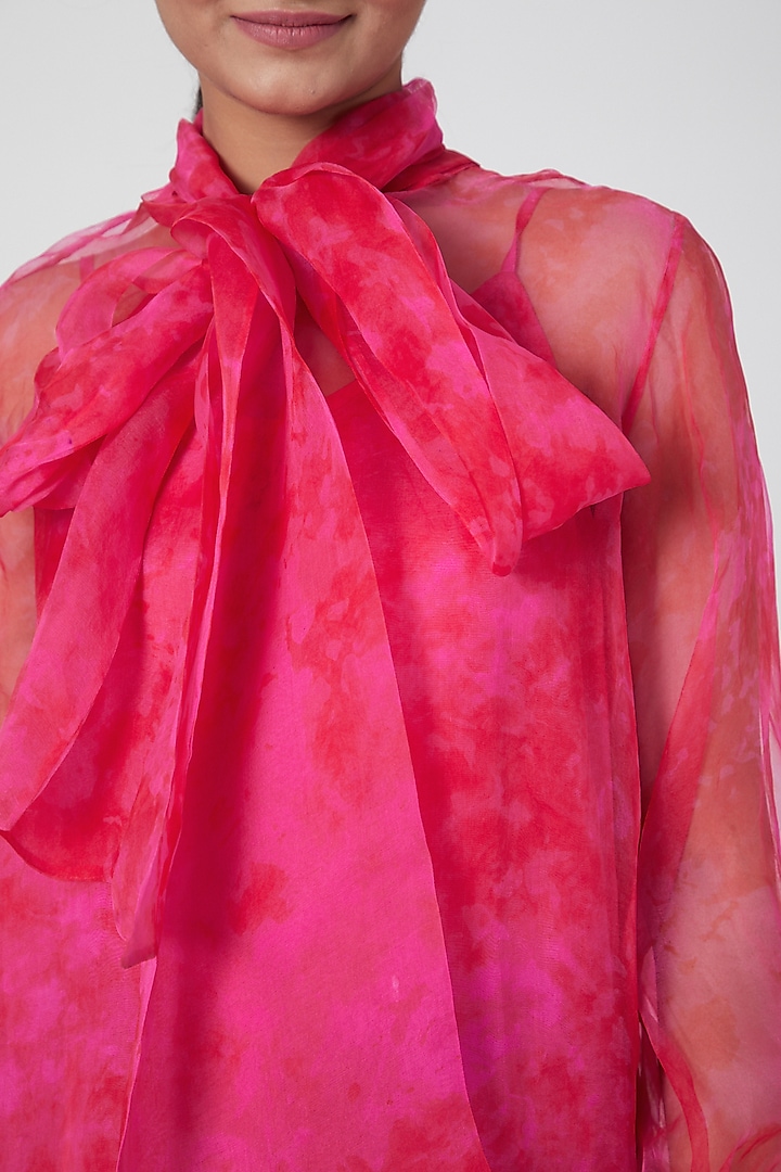 Pink Tie-Dye Printed Top by SIDDHARTHA BANSAL at Pernia's Pop Up Shop