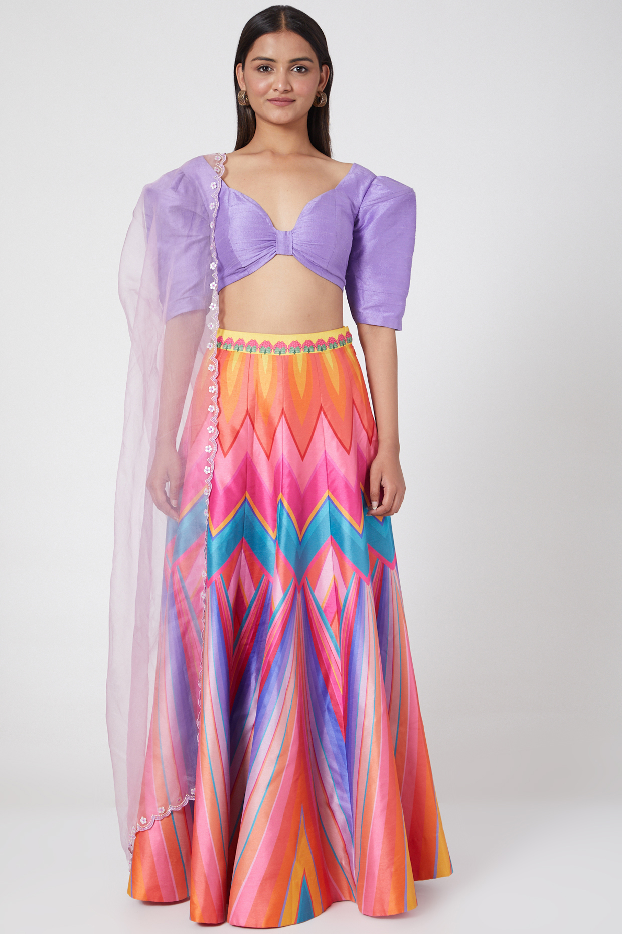 Multi Colored Embroidered Wedding Lehenga Set by SIDDHARTHA BANSAL at Pernia's Pop Up Shop