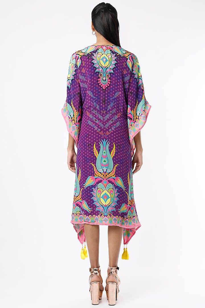 Purple & Pink Embellished Kaftan by SIDDHARTHA BANSAL at Pernia's Pop Up Shop