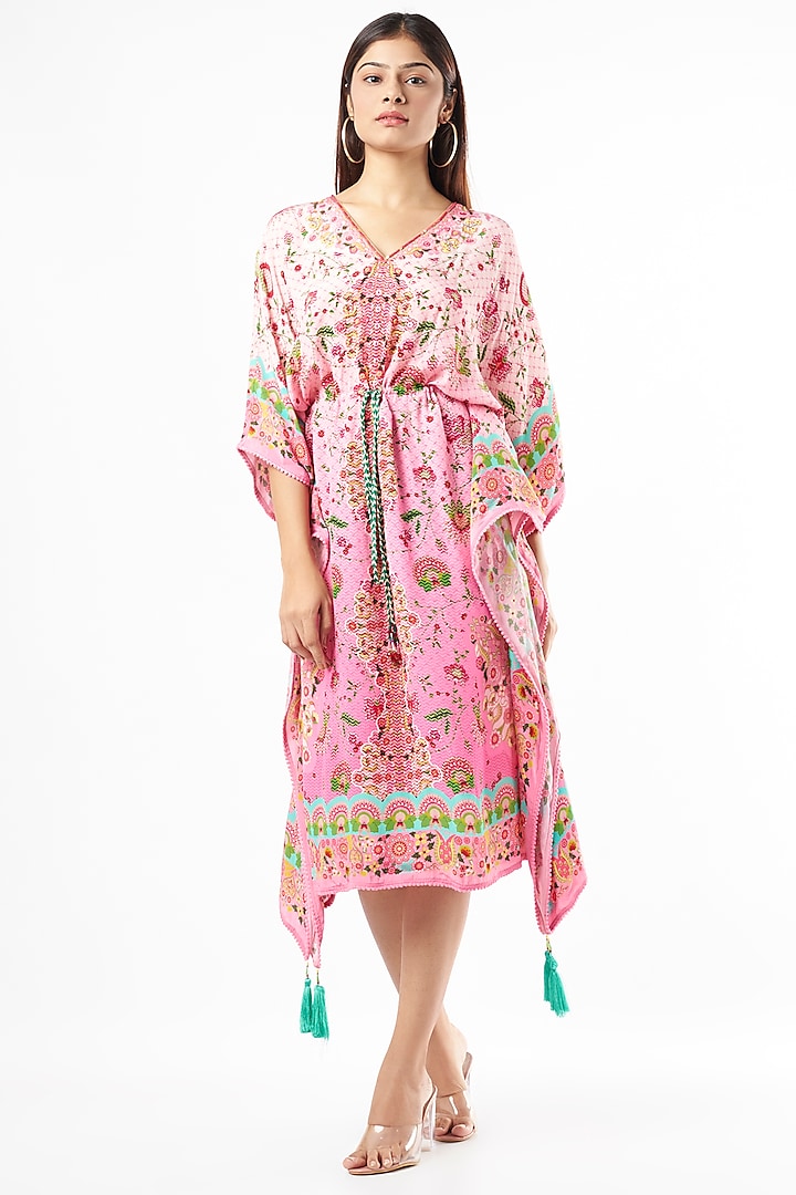 Blush Pink Printed Shirt Dress by Siddhartha Bansal