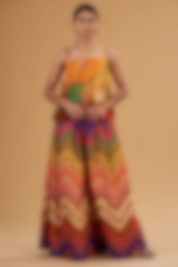 Multi-Colored Pure Crepe & Cotton Digital Printed Co-Ord Set by SIDDHARTHA BANSAL at Pernia's Pop Up Shop