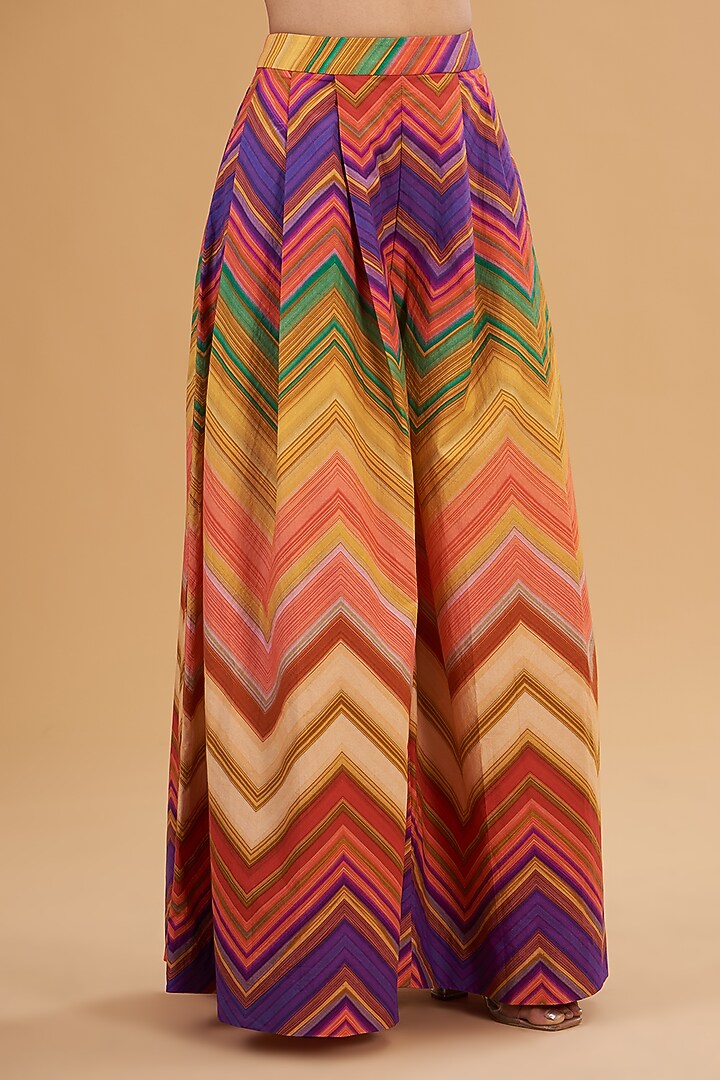 Multi-Colored Pure Crepe & Cotton Digital Printed Co-Ord Set by SIDDHARTHA BANSAL at Pernia's Pop Up Shop
