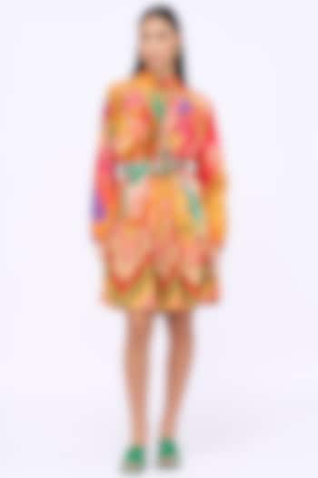 Multi-Colored Cotton Poplin Printed Vacation Dress by Siddhartha Bansal at Pernia's Pop Up Shop