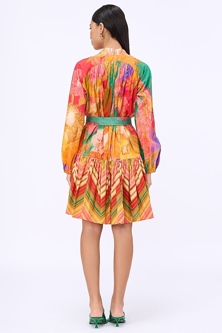 Multi-Colored Cotton Poplin Printed Vacation Dress by Siddhartha Bansal at Pernia's Pop Up Shop