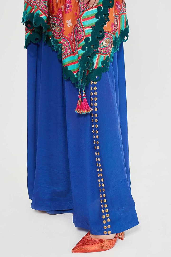 Rust Orange Habutai Silk Mirror Hand Embroidered Kaftan Set by SIDDHARTHA BANSAL at Pernia's Pop Up Shop