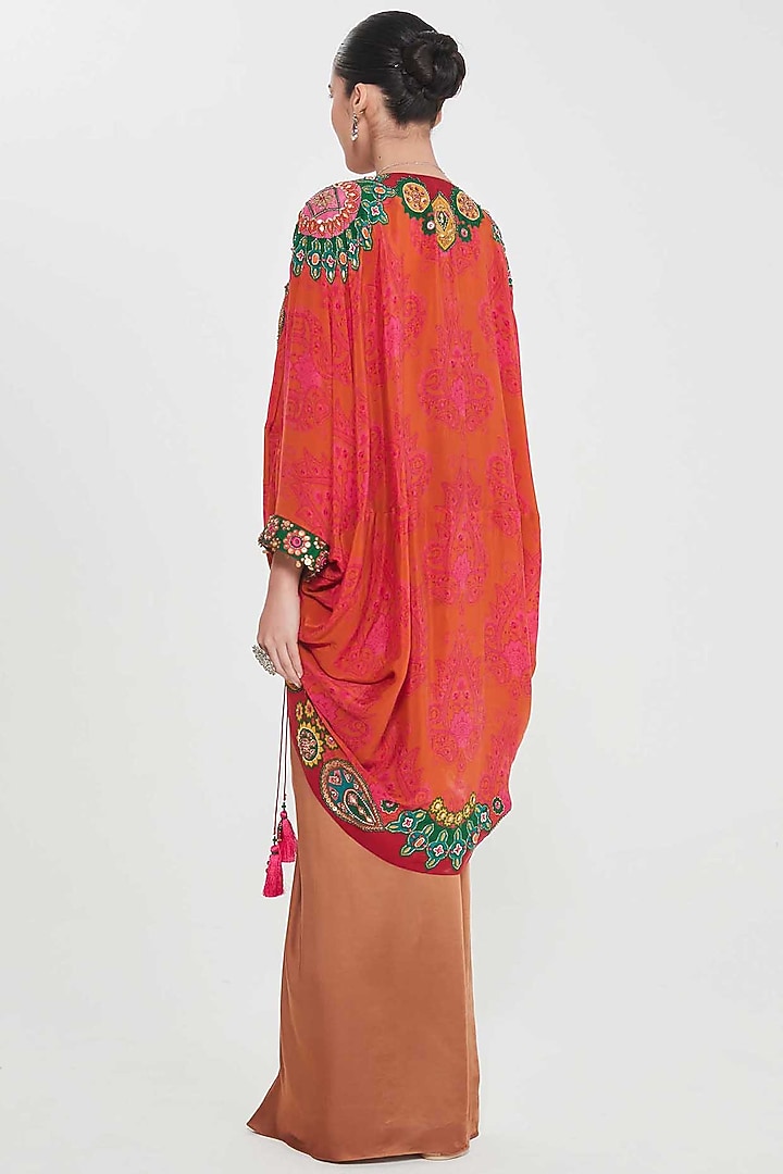 Brown Satin Draped Skirt Set by SIDDHARTHA BANSAL at Pernia's Pop Up Shop