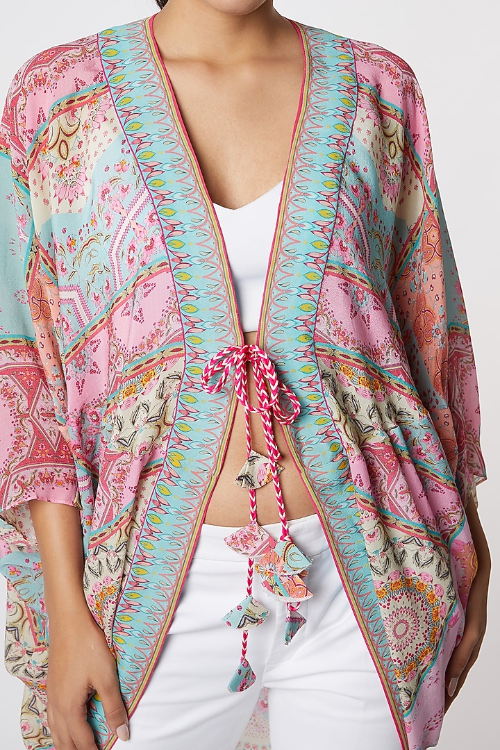 Multi Colored Digital Printed Shrug by SIDDHARTHA BANSAL at Pernia's Pop Up Shop