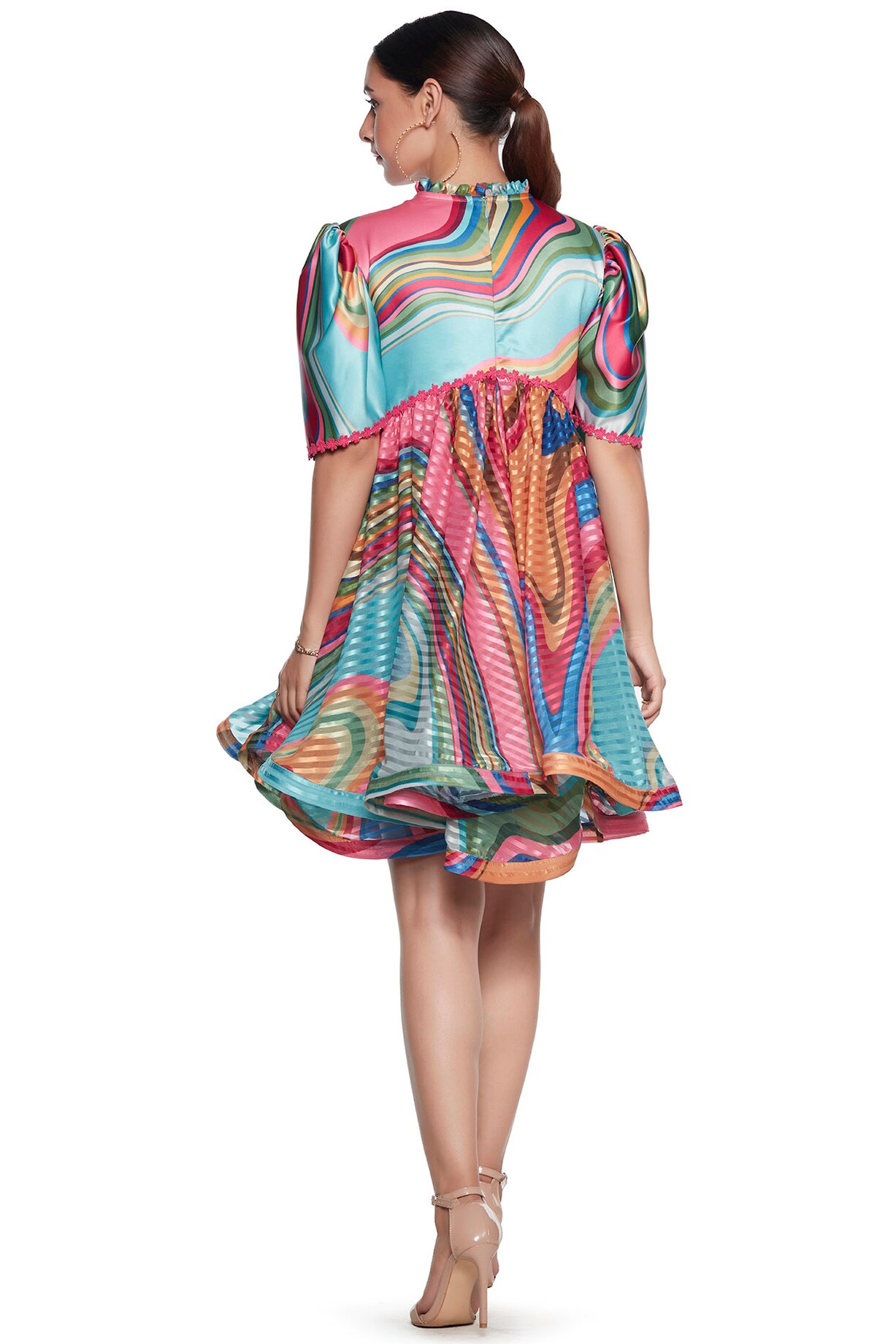 Multi-Colored Jacquard & Cotton Velvet A-line Dress Design by SIDDHARTHA  BANSAL at Pernia's Pop Up Shop 2023