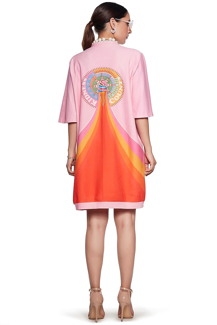 Orange & Pink Terry Cotton Sweatshirt by SIDDHARTHA BANSAL at Pernia's Pop Up Shop