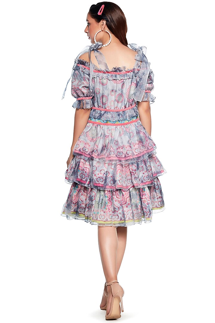 Light Grey Baby Doll Vacation Dress by SIDDHARTHA BANSAL at Pernia's Pop Up Shop