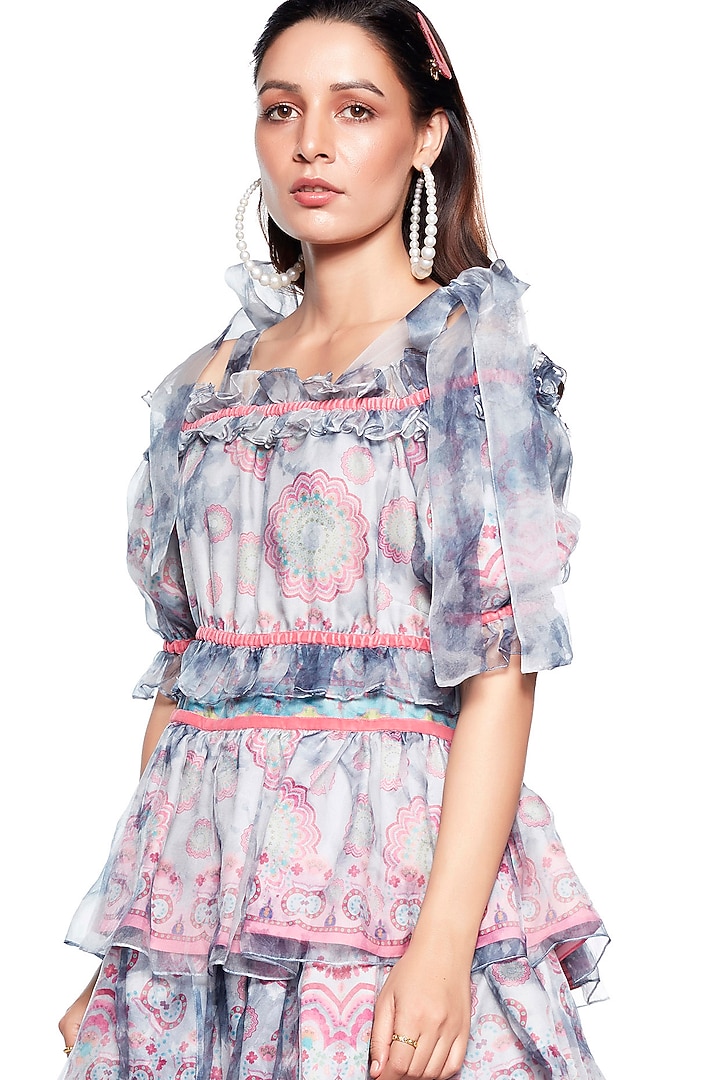 Light Grey Baby Doll Vacation Dress by SIDDHARTHA BANSAL at Pernia's Pop Up Shop