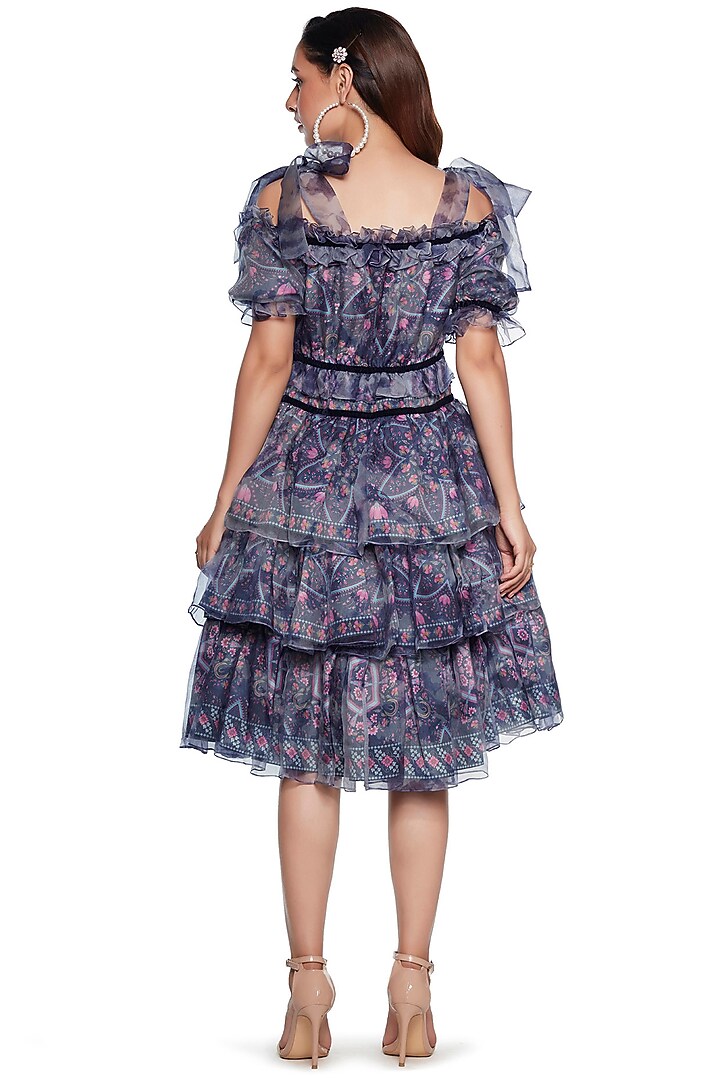 Dark Grey Baby Doll Vacation Dress by SIDDHARTHA BANSAL at Pernia's Pop Up Shop