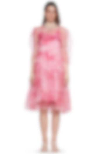 Pink Tie-Dye Vacation Dress With Slip by SIDDHARTHA BANSAL at Pernia's Pop Up Shop