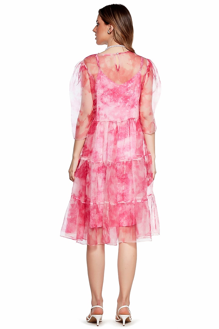Pink Tie-Dye Vacation Dress With Slip by SIDDHARTHA BANSAL at Pernia's Pop Up Shop