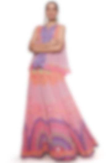 Pink & Purple Skirt Set by SIDDHARTHA BANSAL