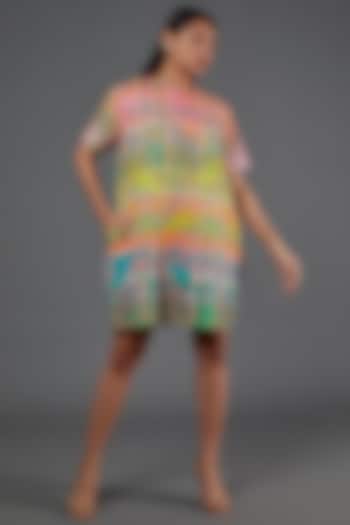 Multi-Colored Digital Printed Dress by SIDDHARTHA BANSAL