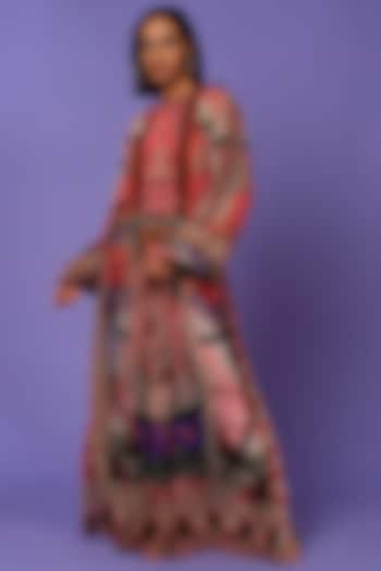 Multi-Colored Printed & Embroidered Kaftan Dress by SIDDHARTHA BANSAL at Pernia's Pop Up Shop