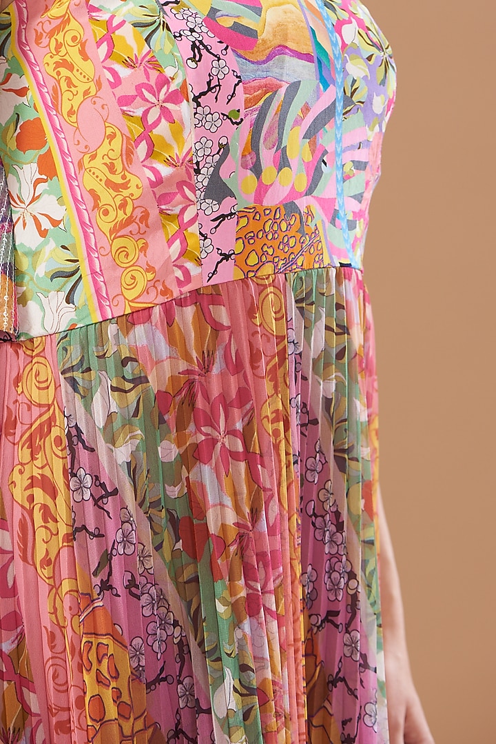 Multi-Colored Crepe Printed Tube Vacation Dress by SIDDHARTHA BANSAL at Pernia's Pop Up Shop