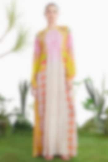 Multi-Colored Crepe Printed Kaftan Vacation Dress by SIDDHARTHA BANSAL at Pernia's Pop Up Shop