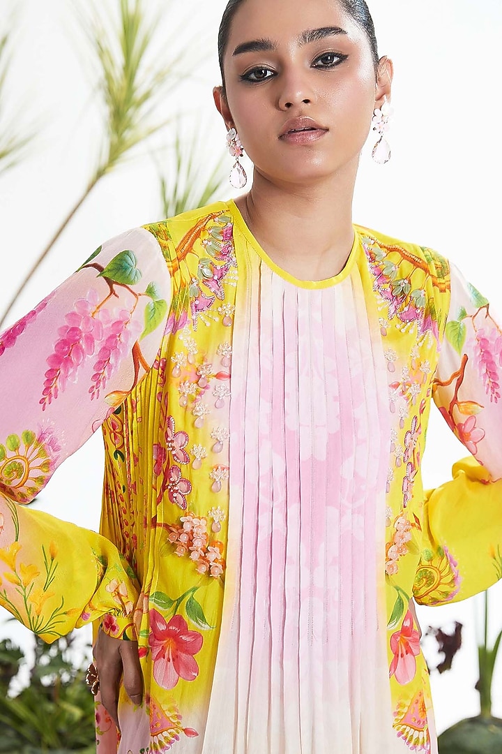 Multi-Colored Crepe Printed Kaftan Vacation Dress by SIDDHARTHA BANSAL at Pernia's Pop Up Shop