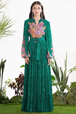 Shop Emerald Green Floral Maxi Dress for Women Online from India's Luxury  Designers 2026