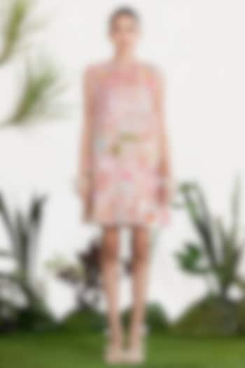 Multi-Colored Crepe Sequin Embroidered Shift Party Wear Dress by SIDDHARTHA BANSAL at Pernia's Pop Up Shop