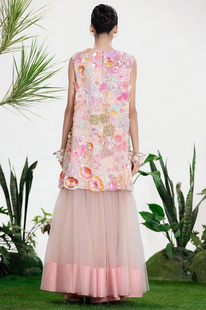 Multi-Colored Crepe Sequin Embroidered Shift Party Wear Dress by SIDDHARTHA BANSAL at Pernia's Pop Up Shop