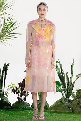 Multi-Colored Crepe Sequin Embroidered Skirt Set by SIDDHARTHA BANSAL
