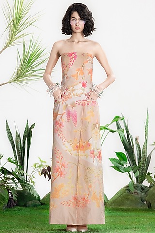 Multi-Colored Cotton Poplin Printed Coat Dress by SIDDHARTHA BANSAL